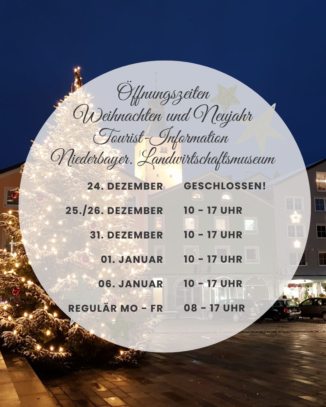 Tourist-Information Weihnachten - Neujahr